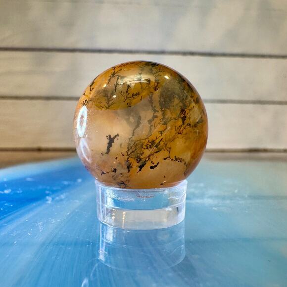 Golden Healer Dendritic Quartz Sphere 23mm Madagascar Polished Crystal - Picture 1 of 3